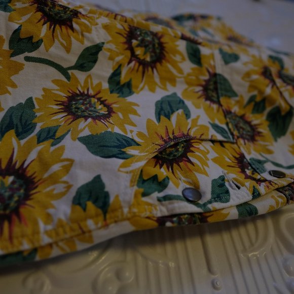 Sunflower Print Overalls - American Apperal - Picture 3 of 4
